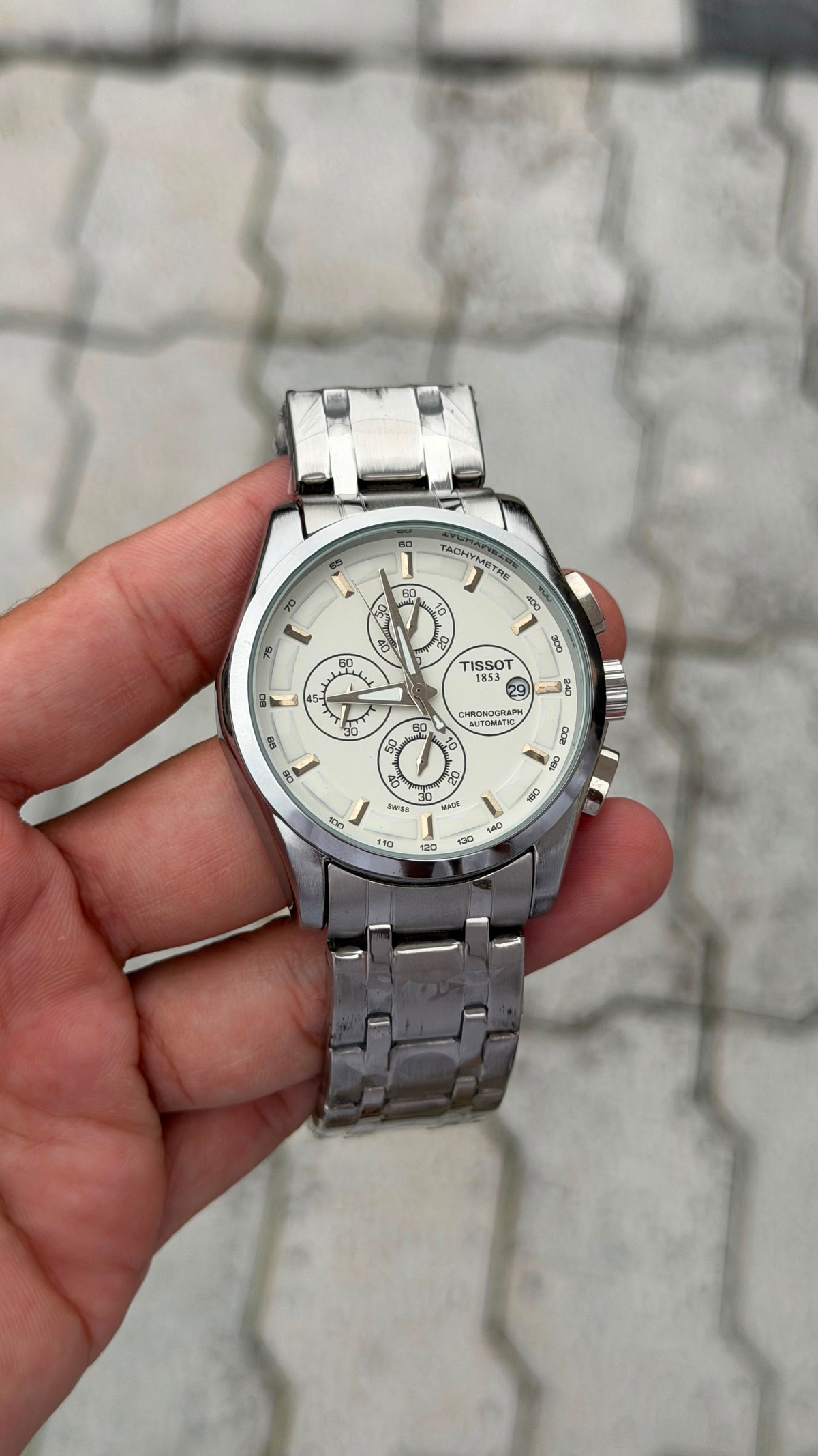 Tissot 1853 Silver White Chronograph Automatic Watch