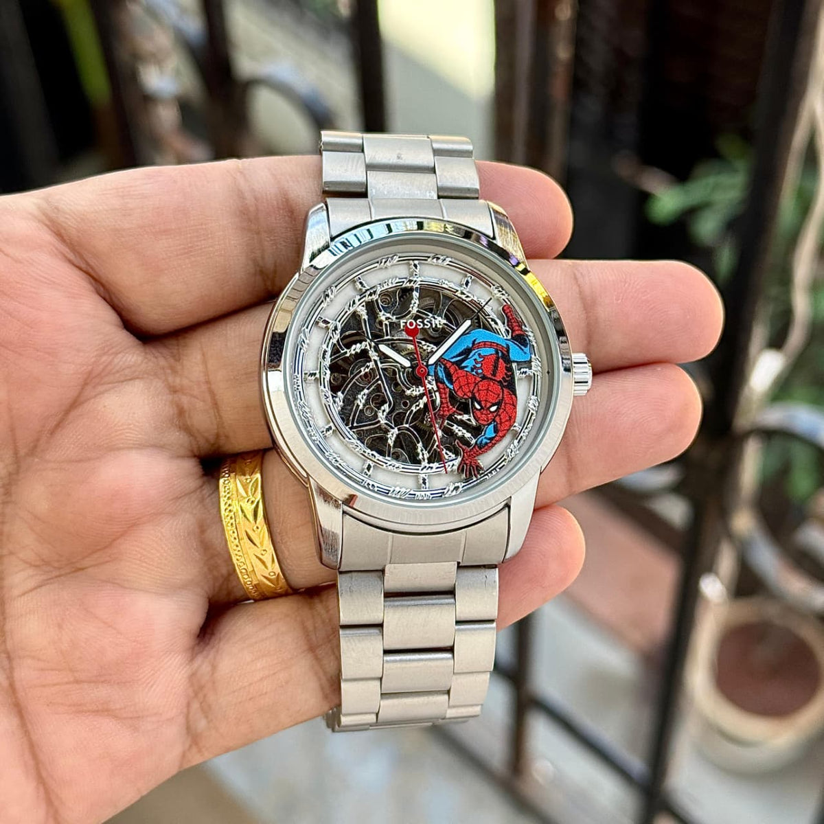 Fossil Spider-Man Skeleton Automatic Watch