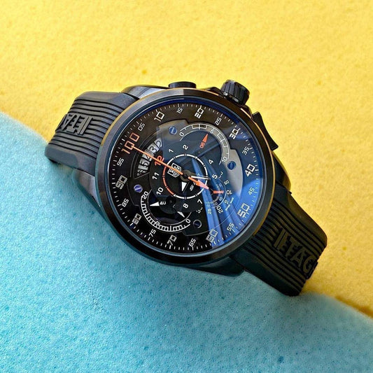 Swiss Made Black Bezel Tagheuer Chronograph Men's Watch