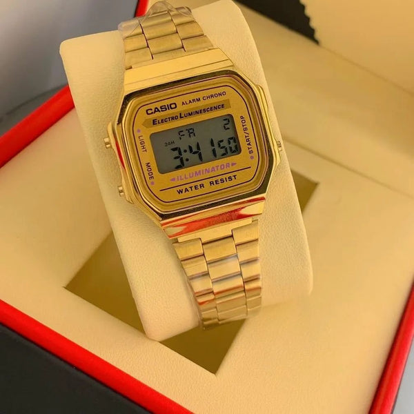 Casio G-Shock Gold Metal Belt Digital Watch For Women