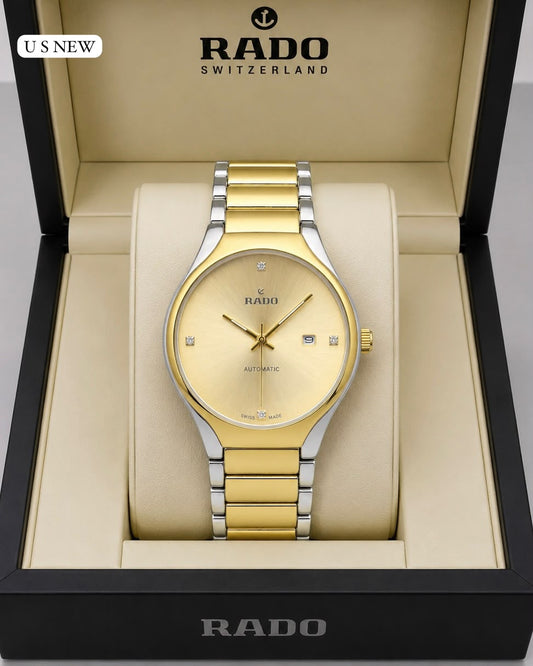 Round Luxury Premium Rado Silver & Gold Jubile Watch