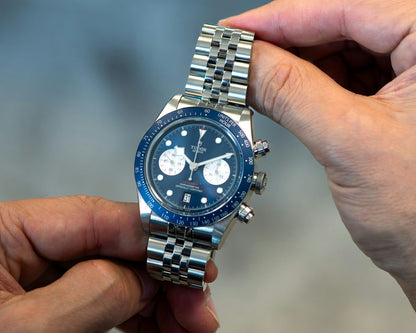 Tudor Geneve Luxury Men's Stainless Steel Watch With Blue Dial