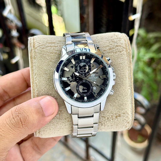 Edifice EFR-303 Black Dial Chronograph Watch For Men
