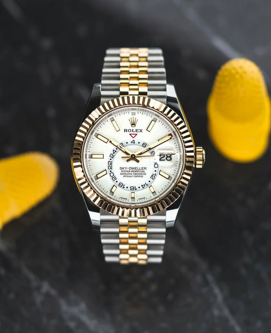Men's Elegant Analog White Dial Rolex Watch