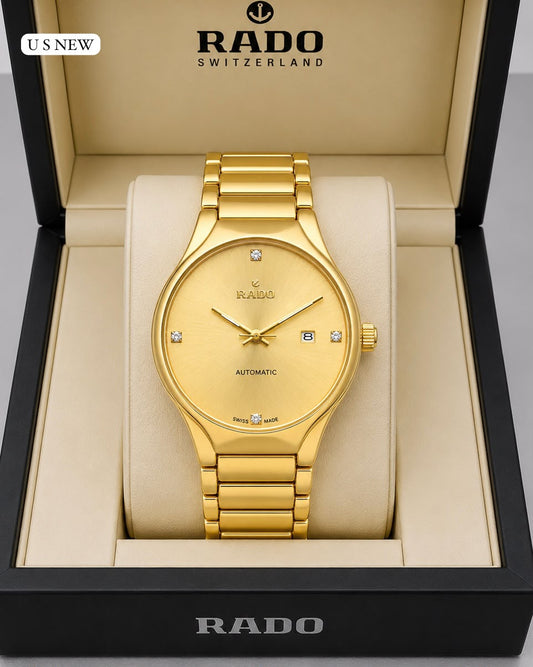 Round Luxury Premium Rado gold Jubile Watch