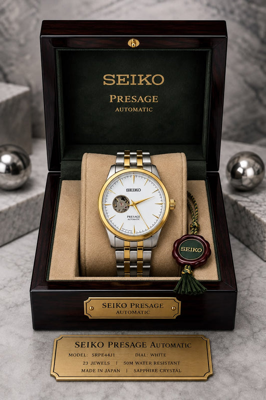 Seiko Presage Automatic White Dial Two-Tone Stainless Steel Watch