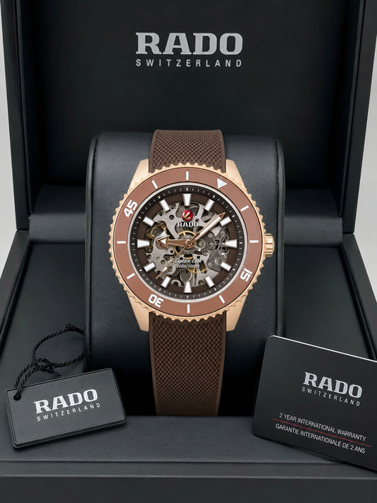 Rado Men's Captain Cook Automatic Brown Dial Skeleton Watch