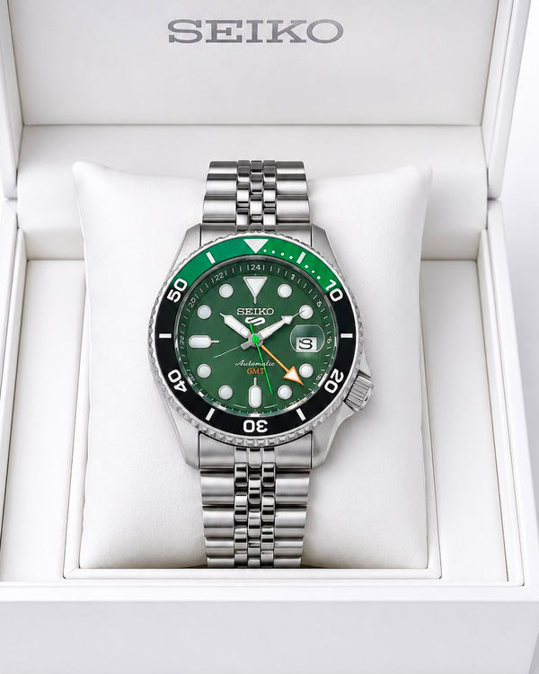 Seiko 5 Sports Green Dial Stainless Steel Automatic Watch