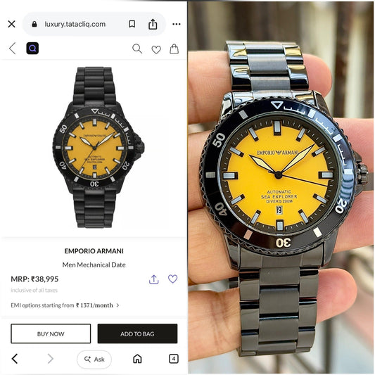 Emporio Armani Sea Explorer Yellow Automatic Watch