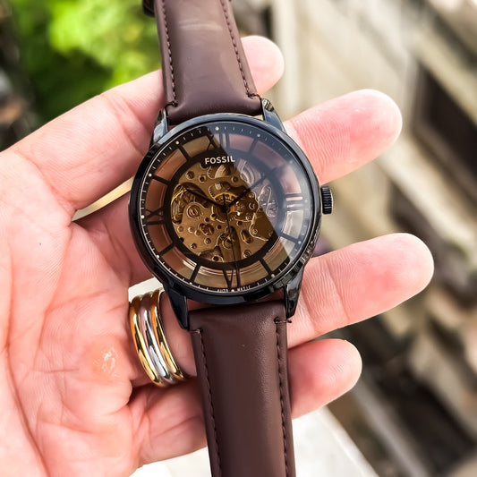 Fossil Brown Skeleton Automatic Watch