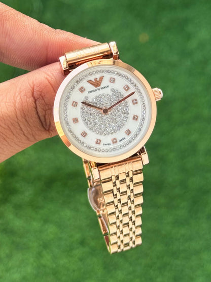 Emporio Armani Women's Rose Gold Crystal Watch