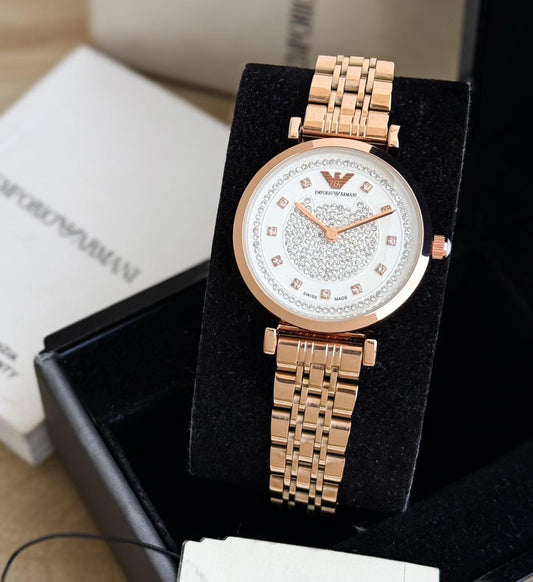 Emporio Armani Women's Rose Gold Crystal Watch