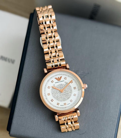 Emporio Armani Women's Rose Gold Crystal Watch