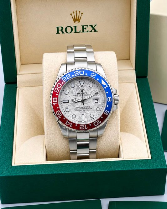 Rolex Submariner White Dial Blue & Red Bezel Two-Tone Watch