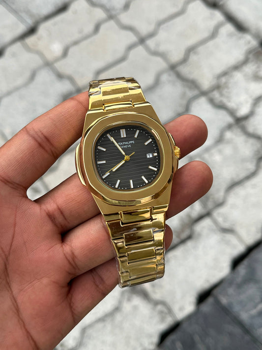 Patek Philippe Gray Dial Gold Stainless Steel Nautilus Watch