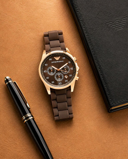 Armani Brown Dial Chronograph Men's Watch