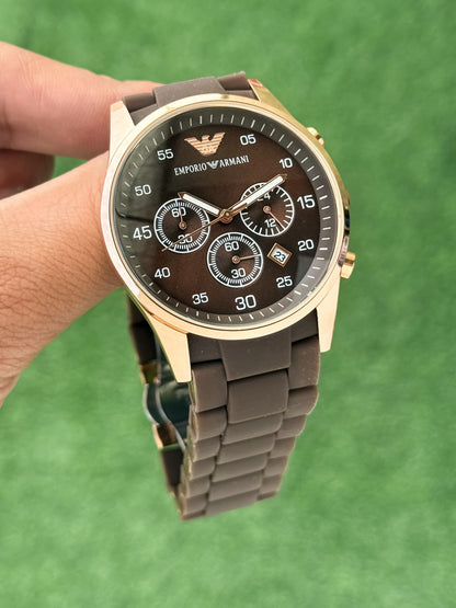 Armani Brown Dial Chronograph Men's Watch