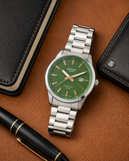 Casio Edifice EFV-100D-1AV Green Dial Watch For Men