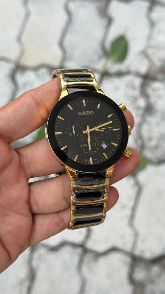 Rado Black & Gold Chronograph Watch